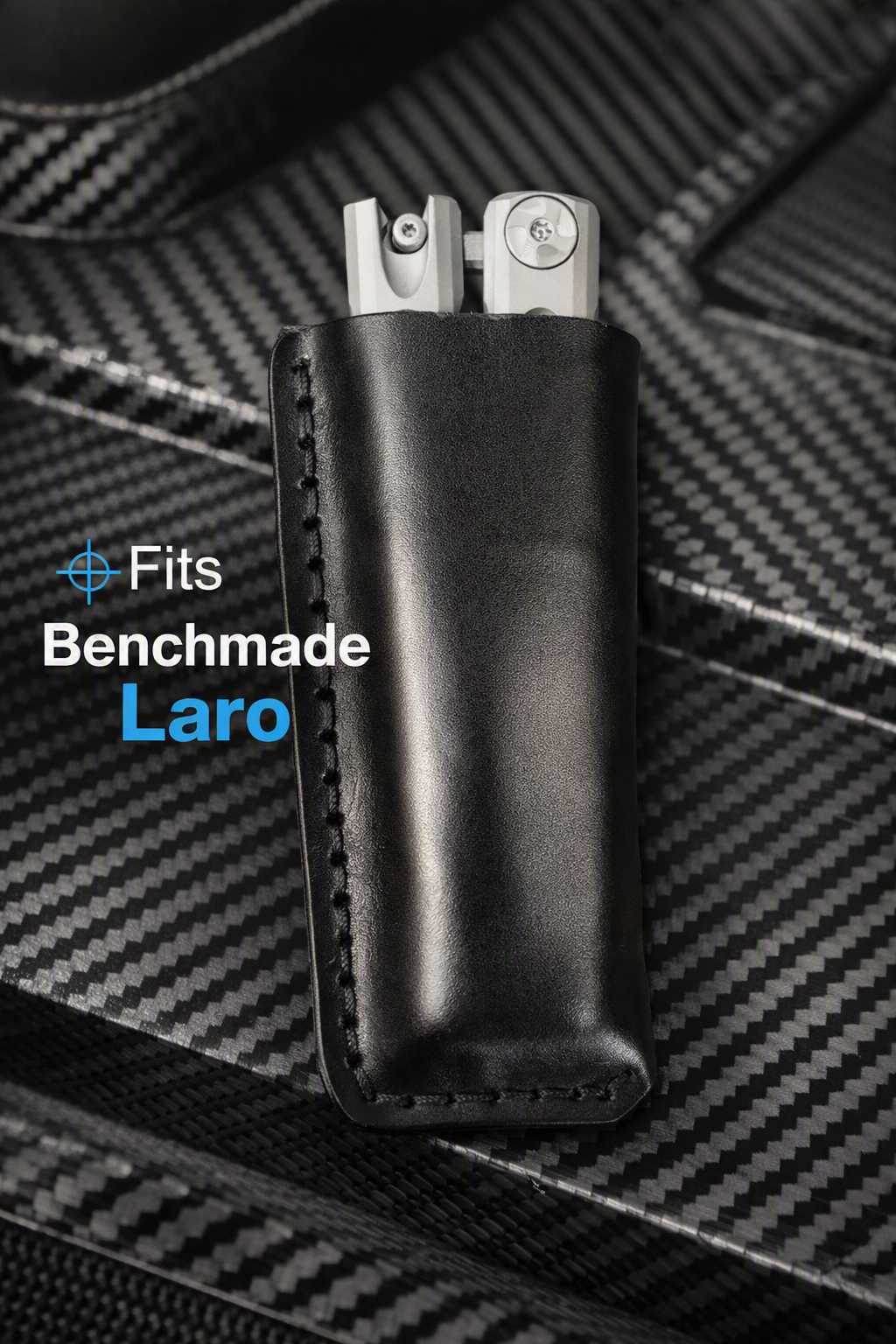 B1 Compact | Deep Carry Pocket Sheath for Balisong Knives "Short" | PVD Titanium Clip, Brown Leather