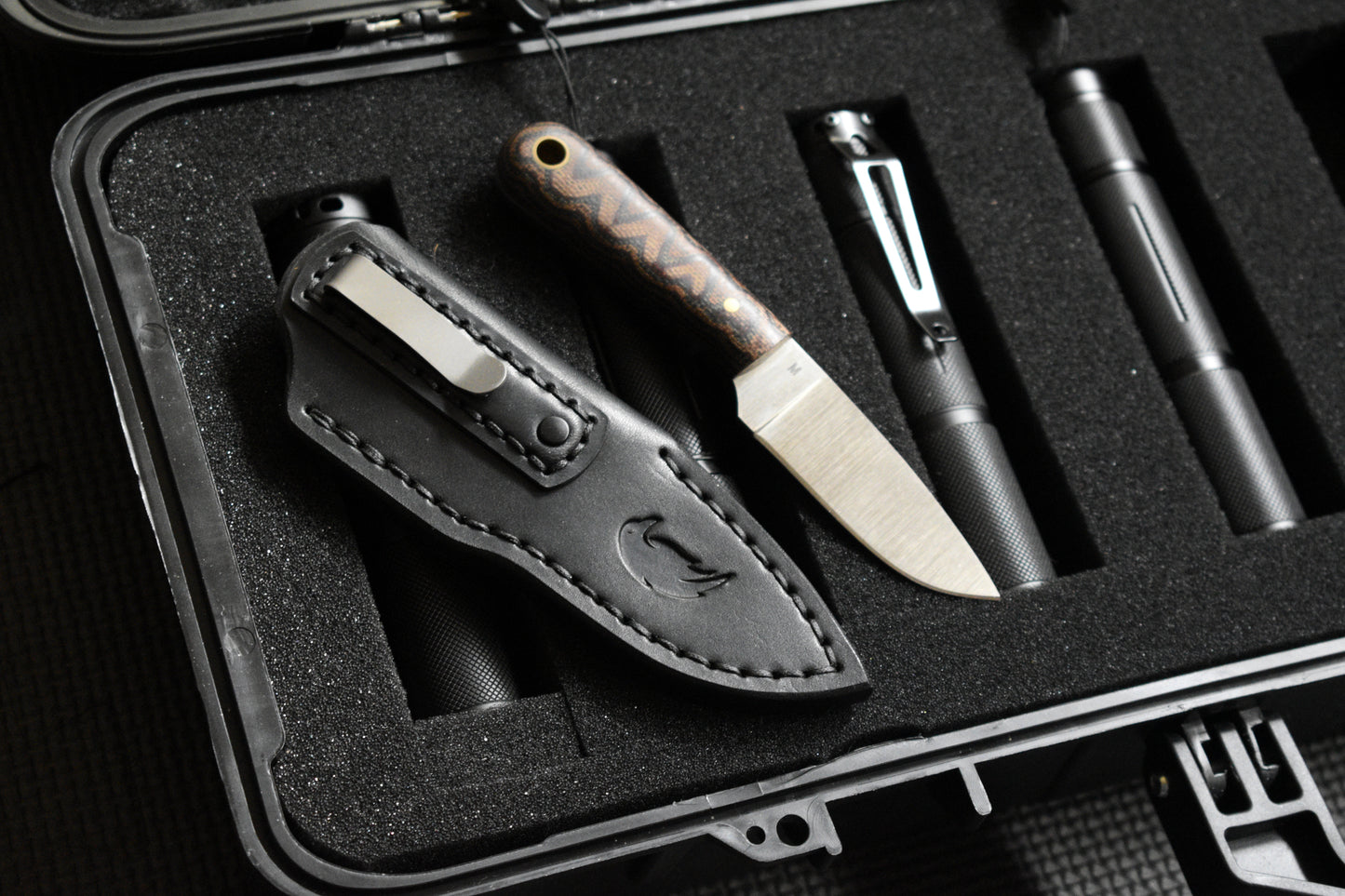 L.T. Wright Knives Frontier First | Leather Pocket Sheath, Titanium Clip