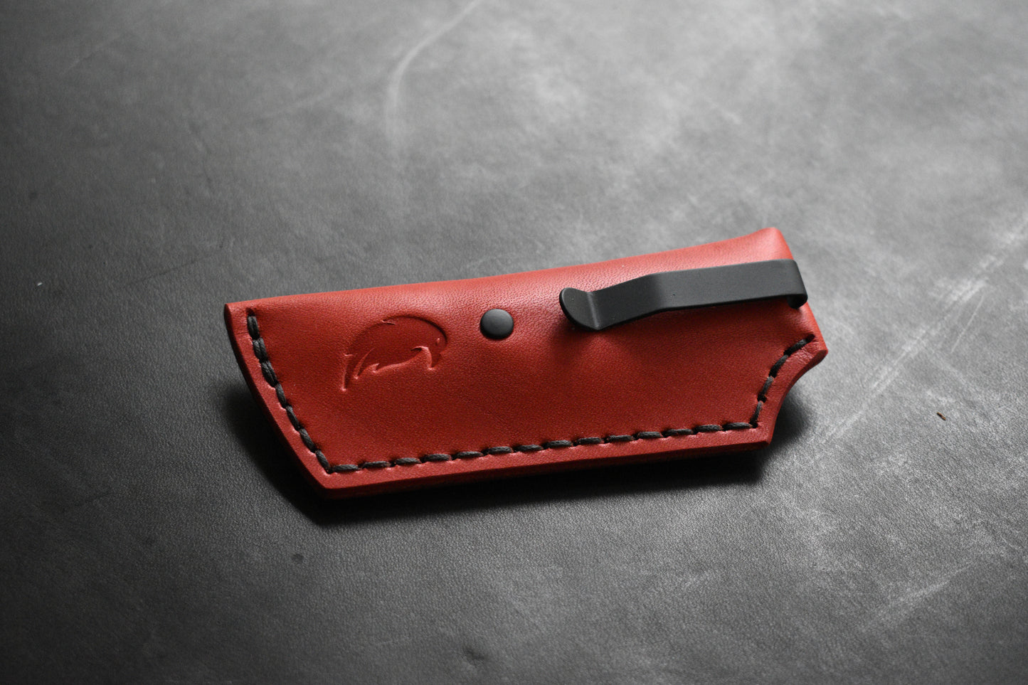 Trifold SICS | Leather Clip Slip Prototype - Red No.1