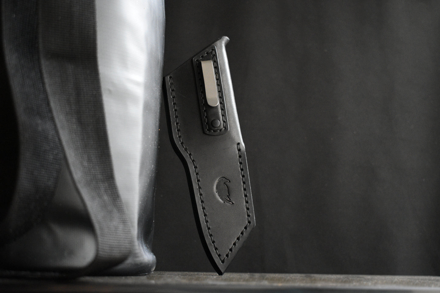 Bark River Knives Taskmaster | Leather Pocket Sheath, Titanium Clip