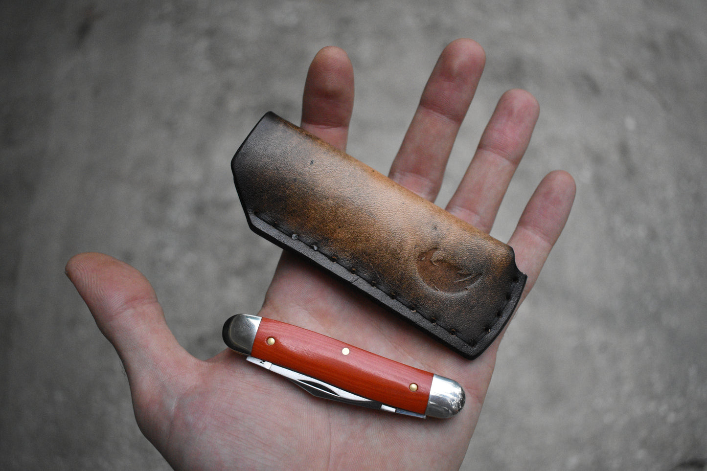 SICS - Standard Issue Clip Slip - Full Grain Leather Pocket Slip - UltraSlim w/ Fallout Finish