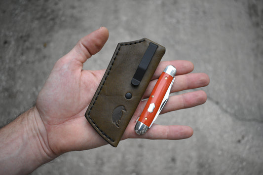 Trifold SICS | Leather Clip Slip Prototype - OD Green No.1
