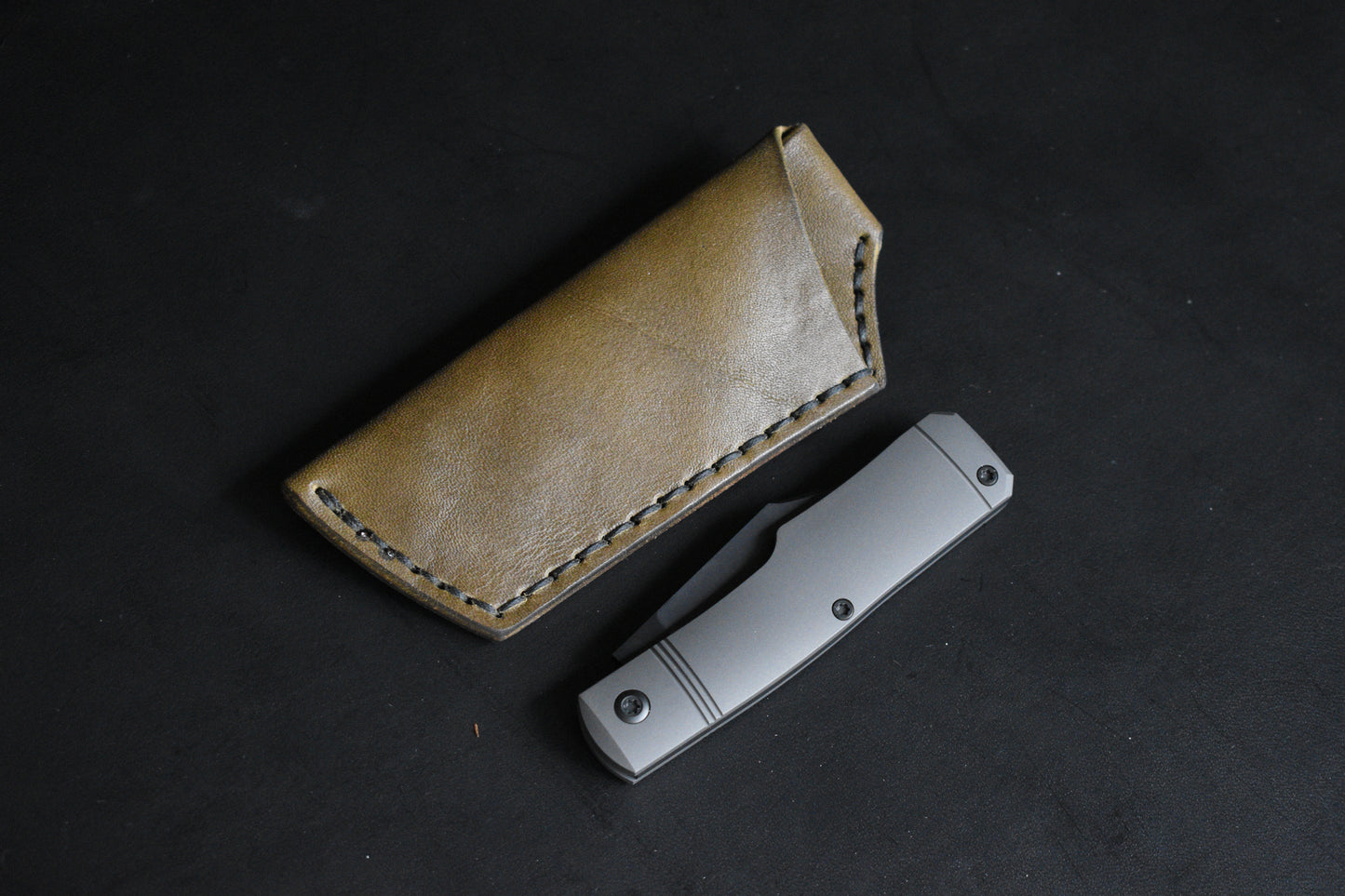 Trifold SICS | Leather Clip Slip Prototype - OD Green No.1
