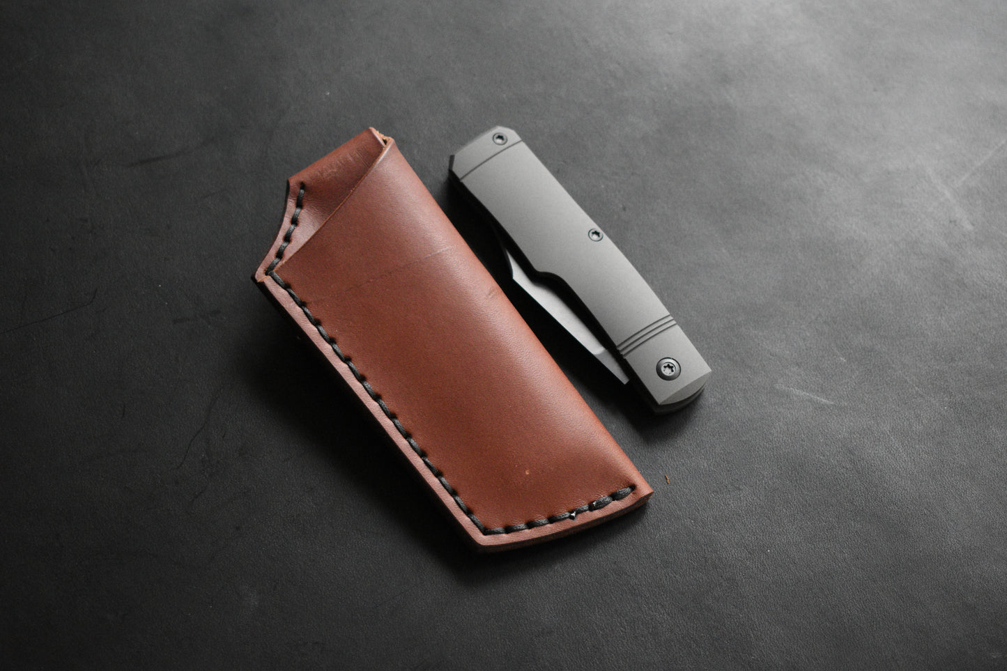 Trifold SICS | Leather Clip Slip Prototype - Brown No.1