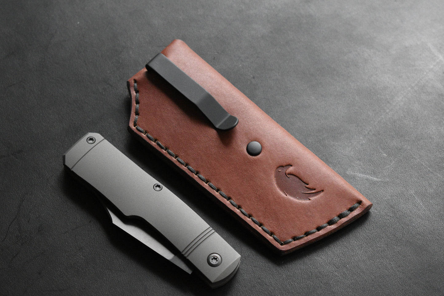 Trifold SICS | Leather Clip Slip Prototype - Brown No.2