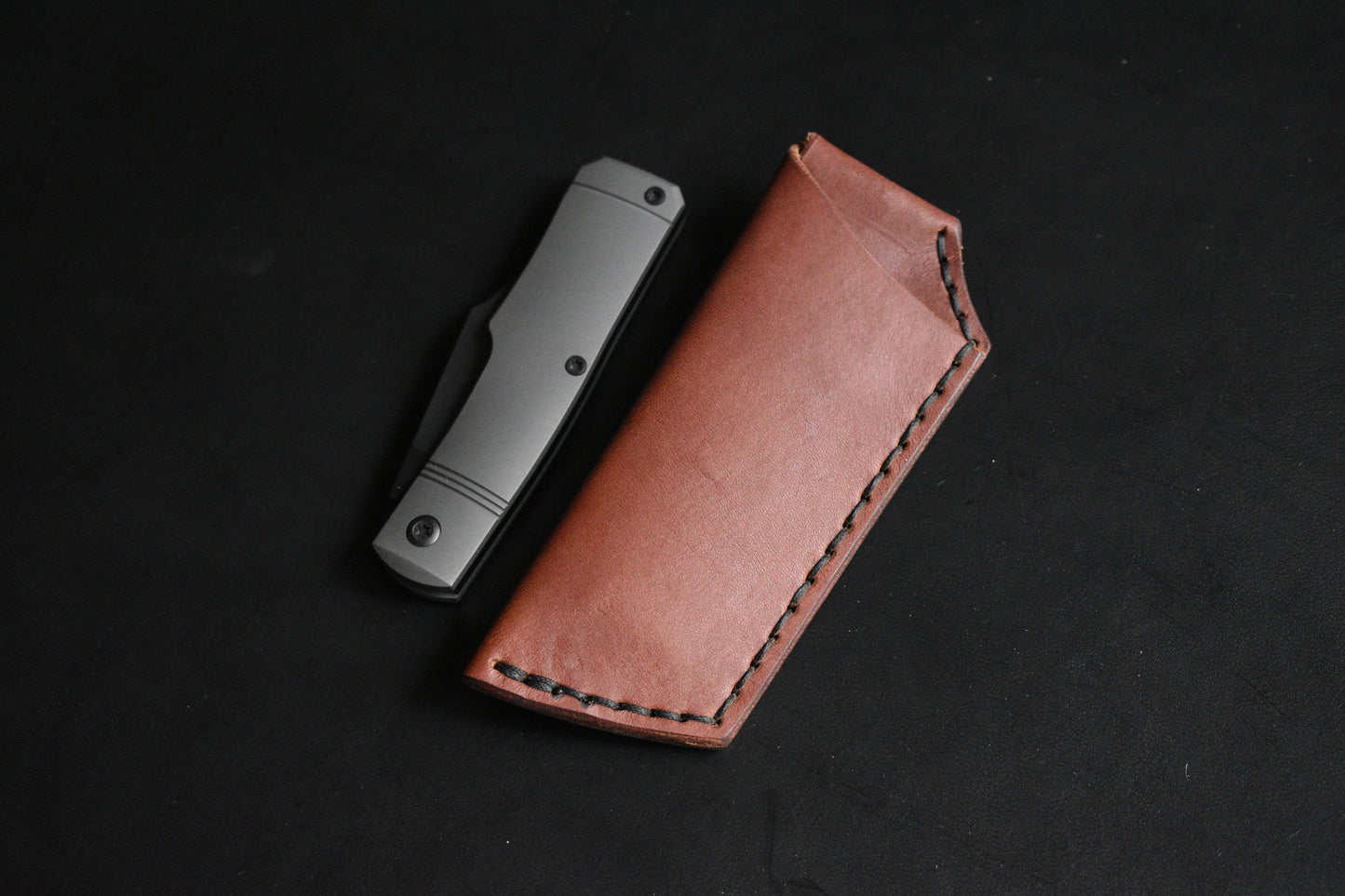 Trifold SICS | Leather Clip Slip Prototype - Brown No.2