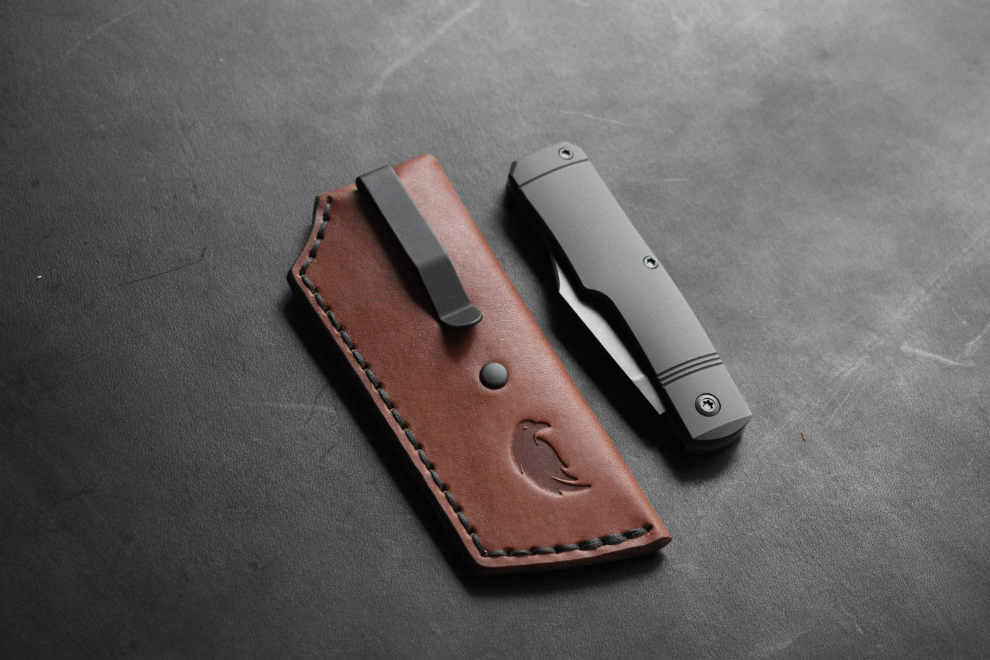 Trifold SICS | Leather Clip Slip Prototype - Brown No.2