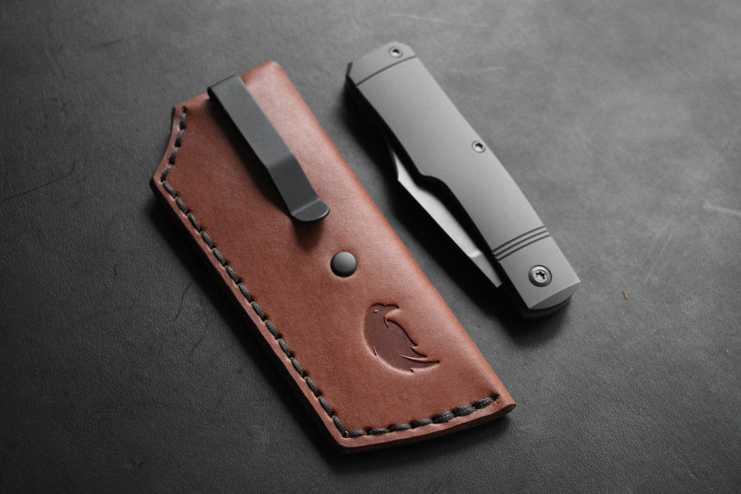 Trifold SICS | Leather Clip Slip Prototype - Brown No.2