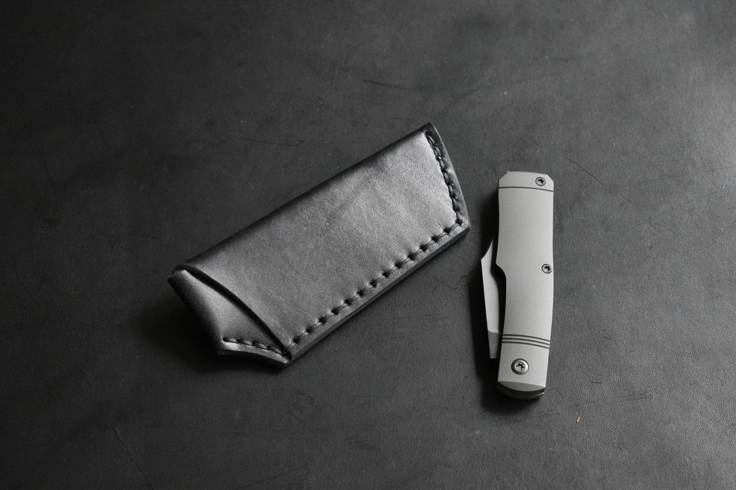 Trifold SICS | Leather Clip Slip Prototype - Black No.1