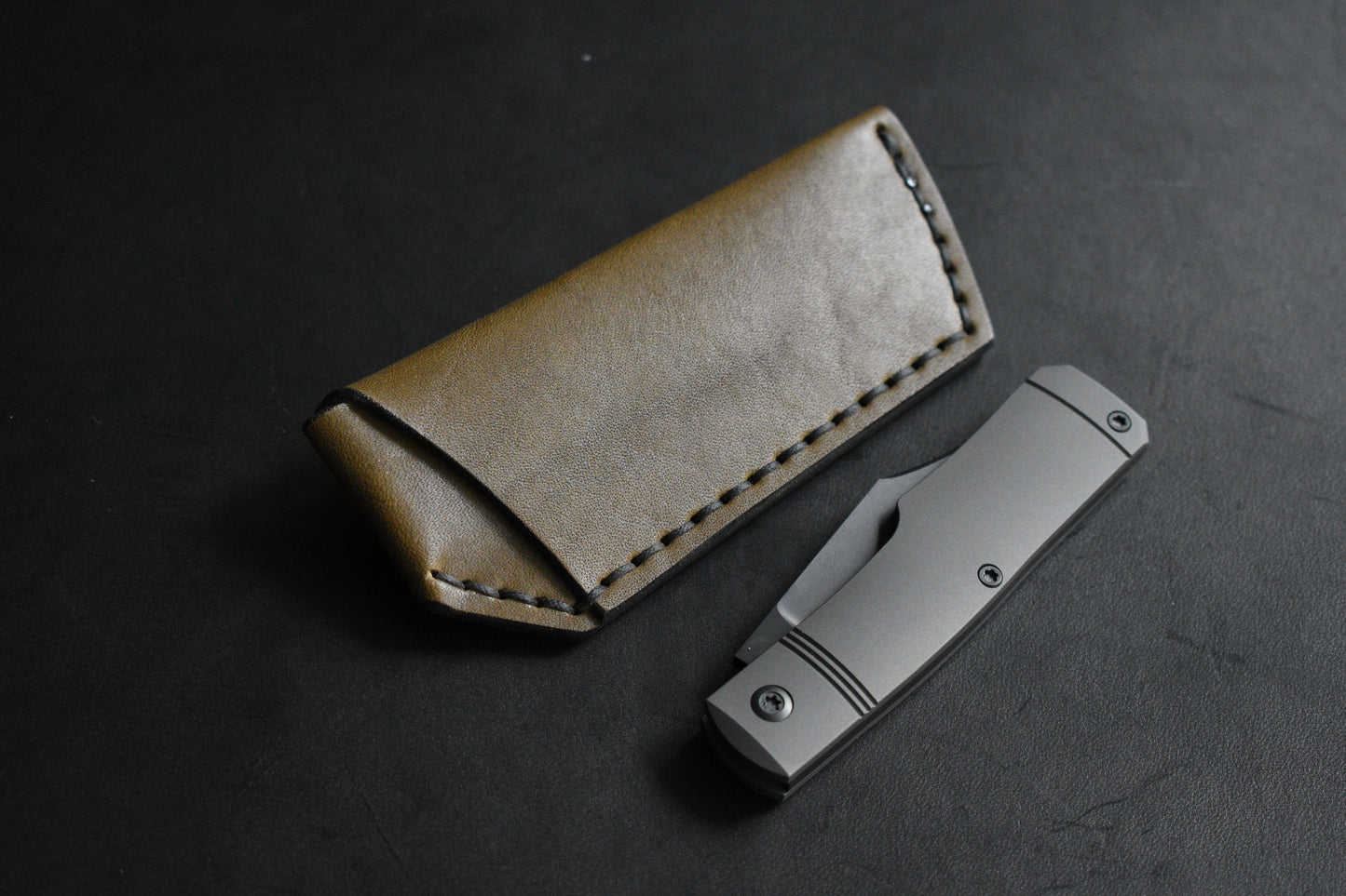 Trifold SICS | Leather Clip Slip Prototype - OD Green No.2
