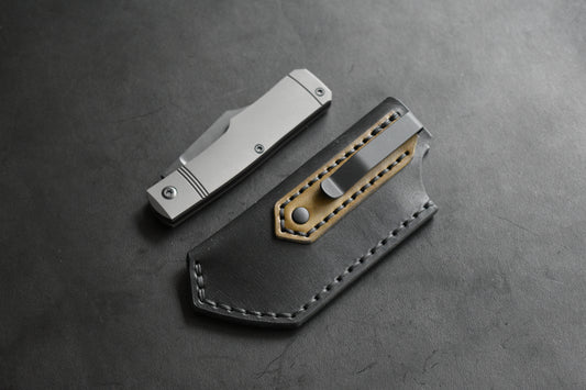 The ROGUE XL V4 | Titanium Clip Pocket Slip - Black & OD Green Leather