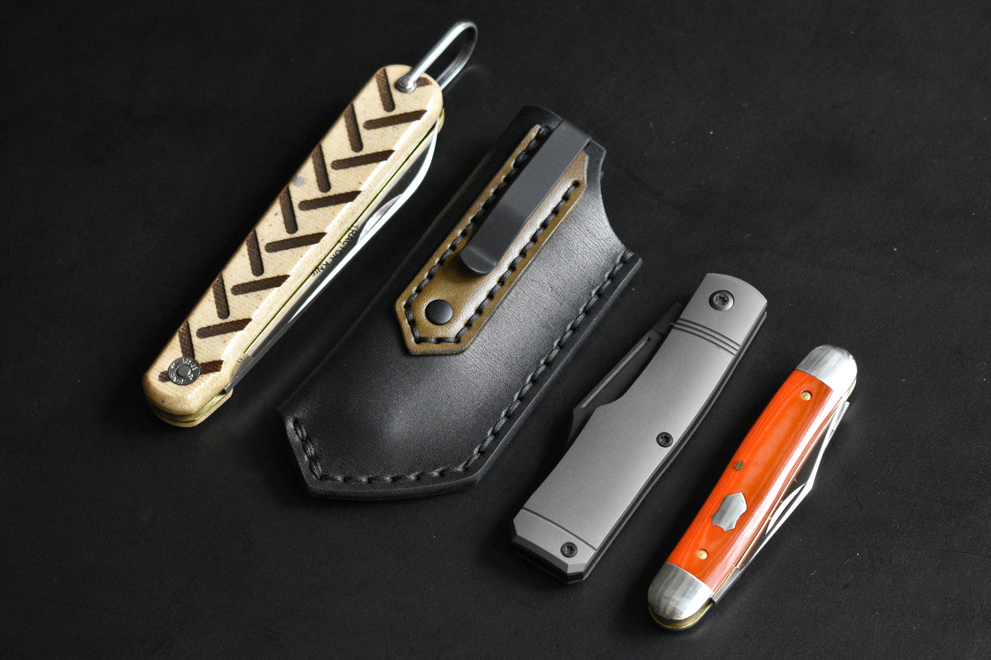 The ROGUE XL V4 | Titanium Clip Pocket Slip - Black & OD Green Leather