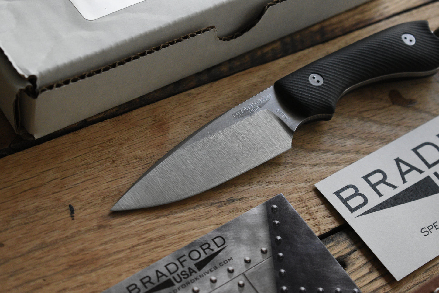 SATIN REGRIND Bradford Knives Guardian 3 - Satin m390, Black G10