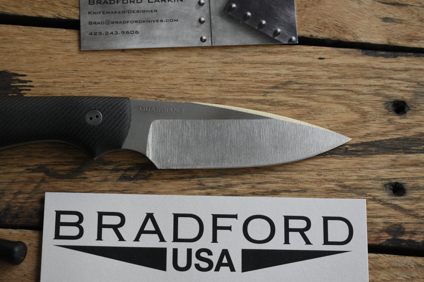 SATIN REGRIND Bradford Knives Guardian 3 - Satin m390, Black G10