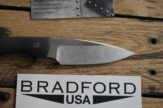 SATIN REGRIND Bradford Knives Guardian 3 - Satin m390, Black G10