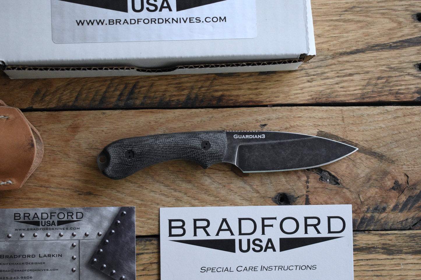 Brand New Bradford Knives Guardian 3 - Nimbus M390 & Black Canvas Micarta