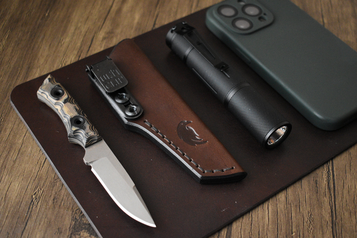 T.Kell Knives Piranha | Leather Pocket Sheath, Ulticlip