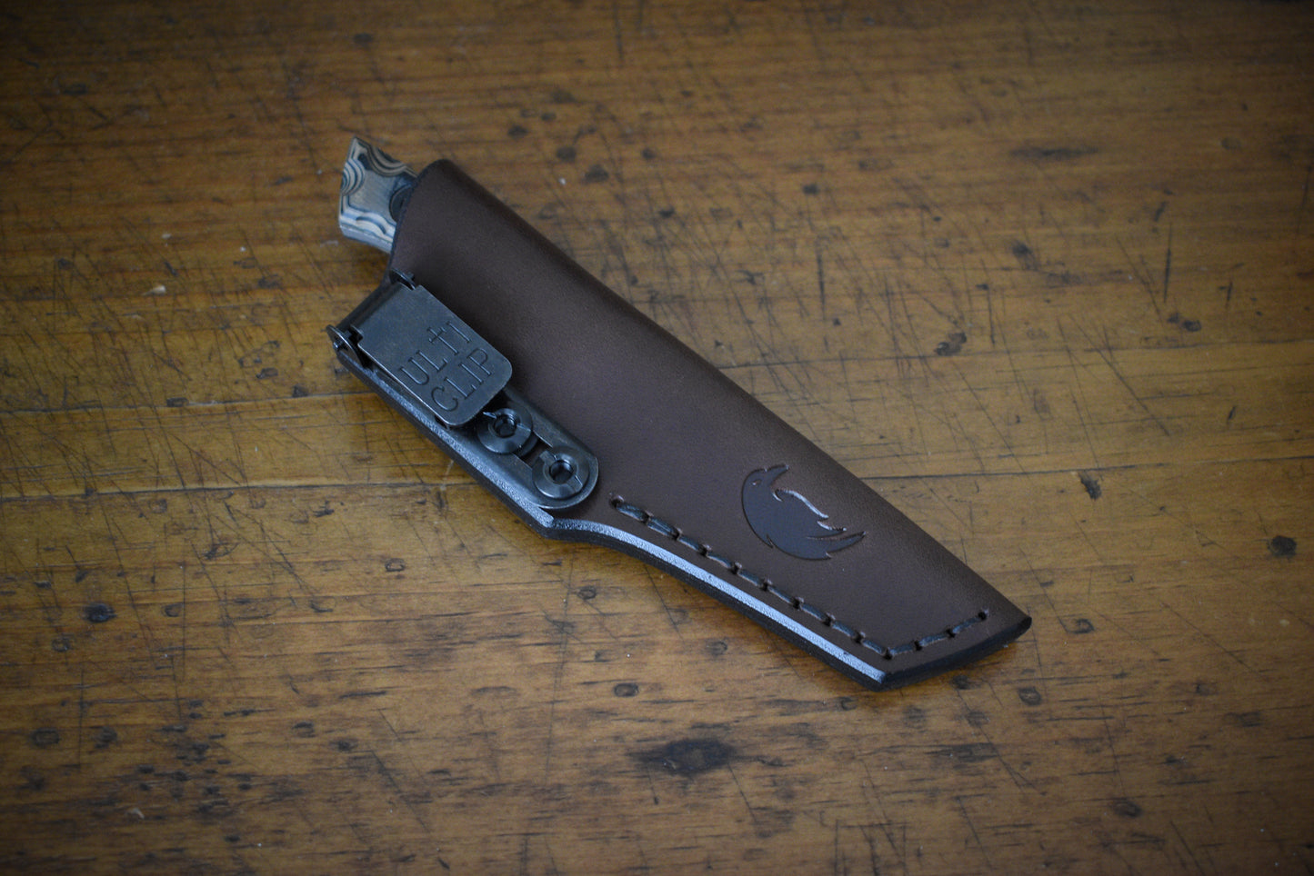 T.Kell Knives Piranha | Leather Pocket Sheath, Ulticlip