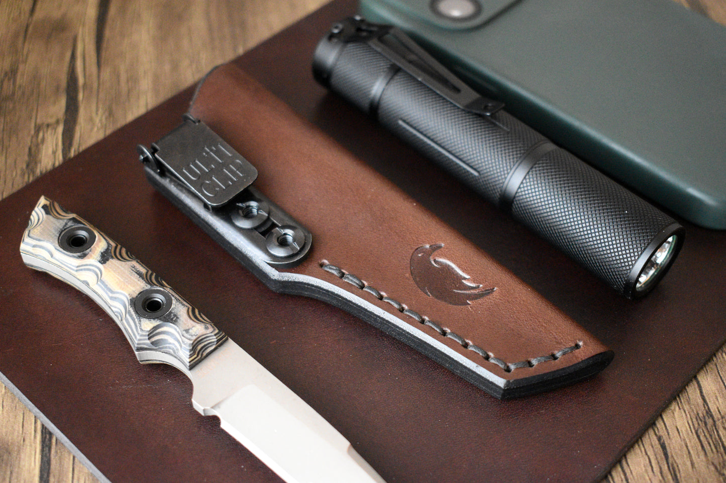 T.Kell Knives Piranha | Leather Pocket Sheath, Ulticlip