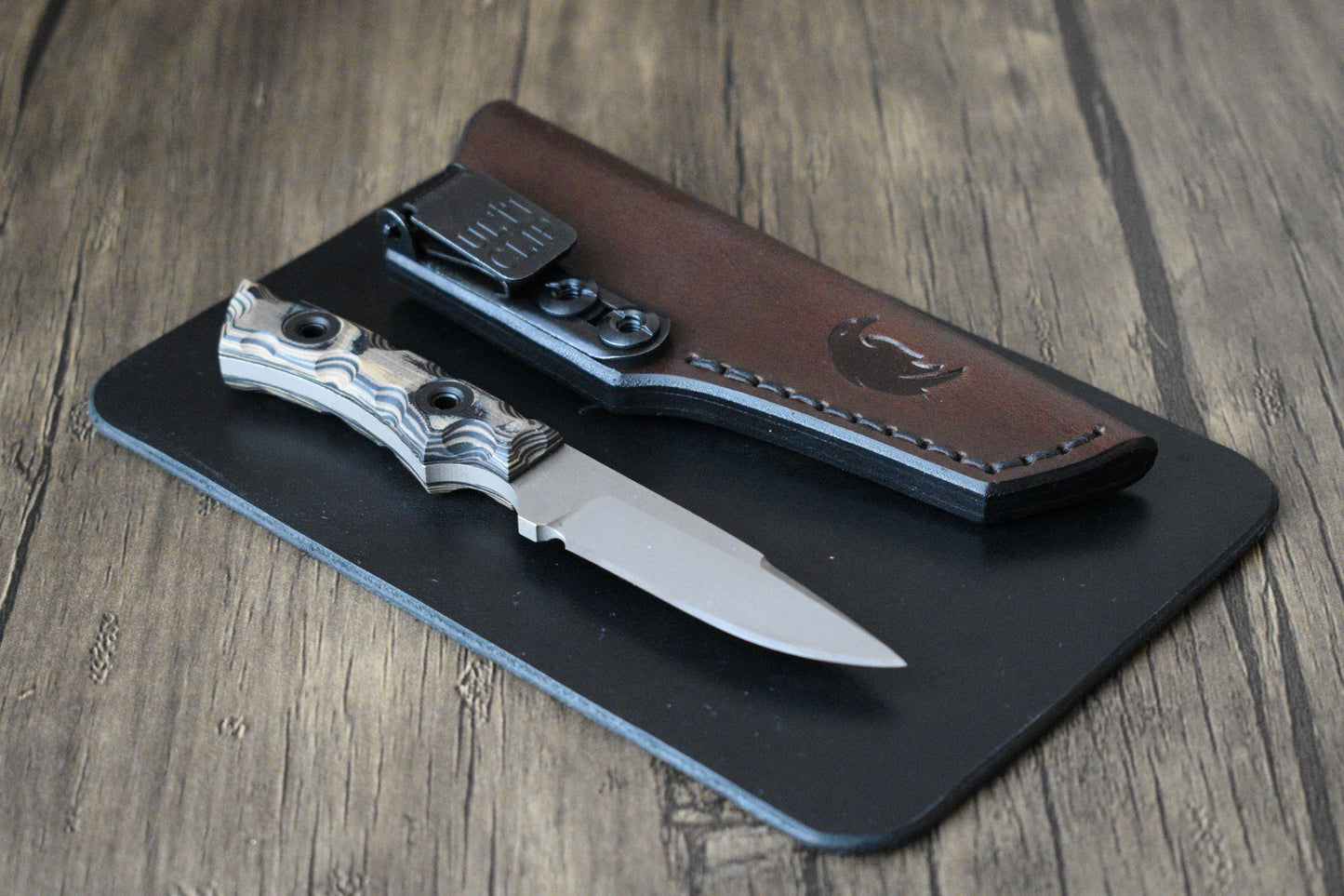 T.Kell Knives Piranha | Leather Pocket Sheath, Ulticlip