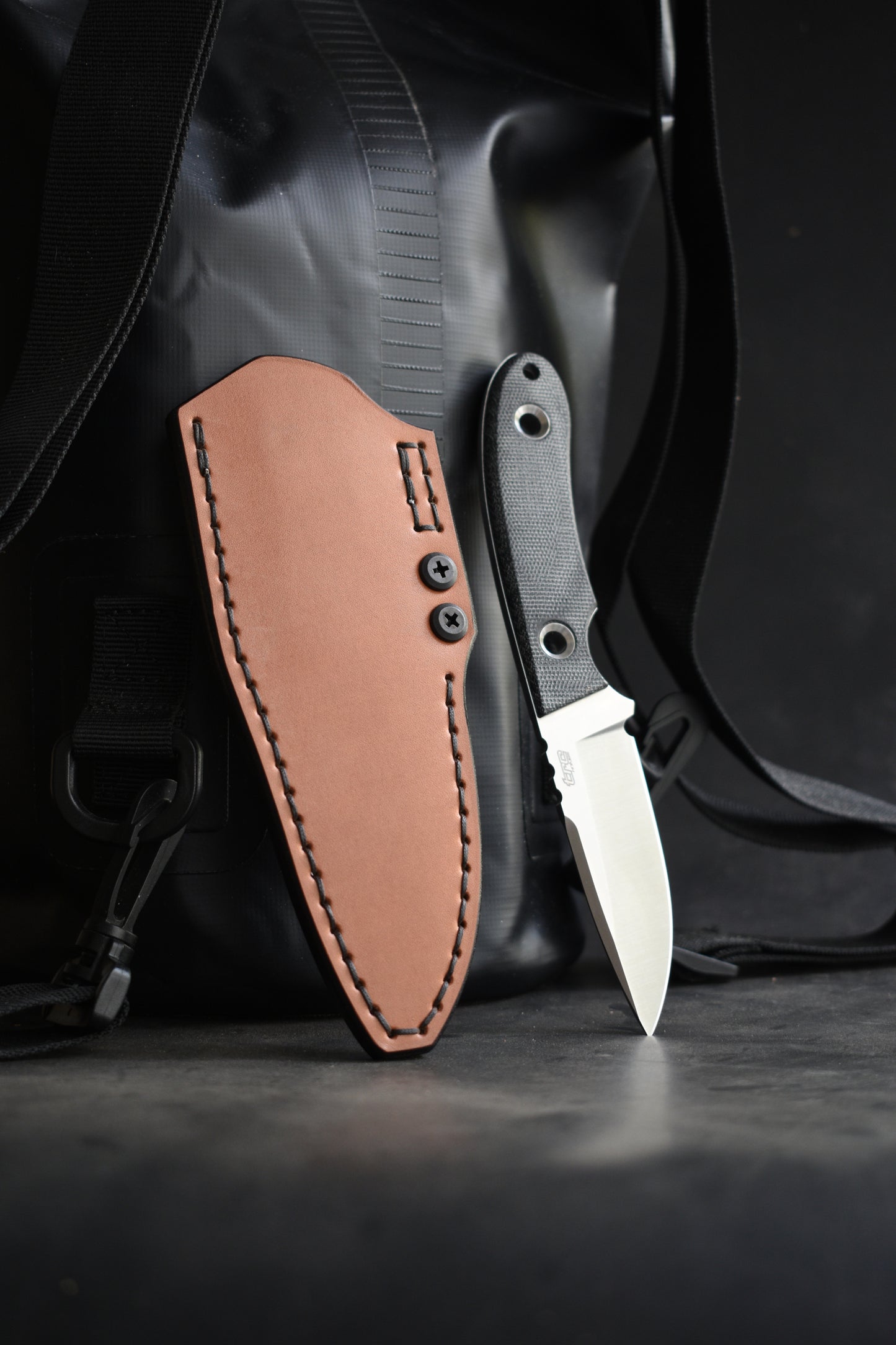 TRC Kosmos EDC Fixed Blade | Deep Carry Leather Pocket Sheath, Ulticlip