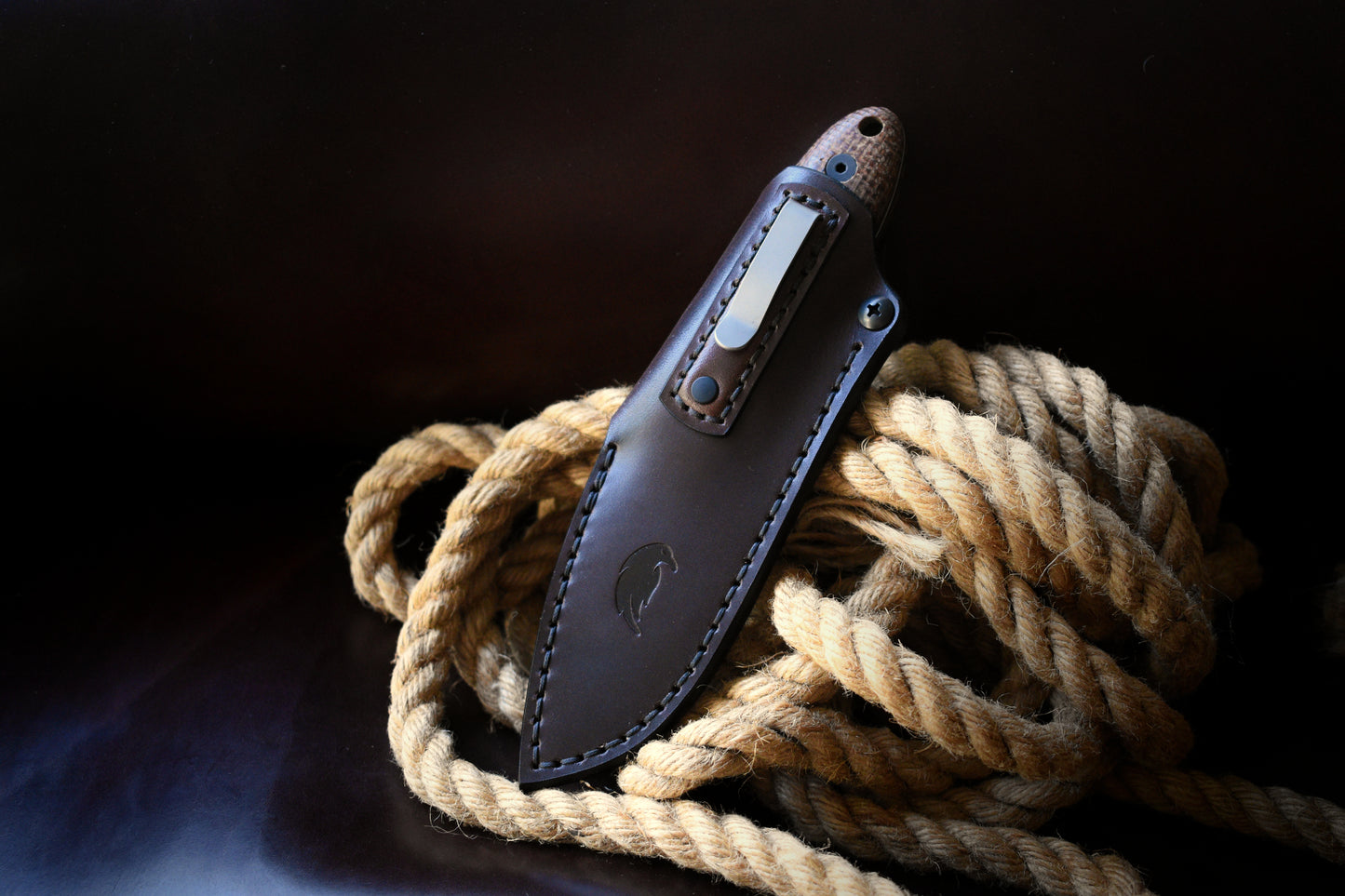 Esee Knives Sencillo | Leather Pocket Sheath, Titanium Clip