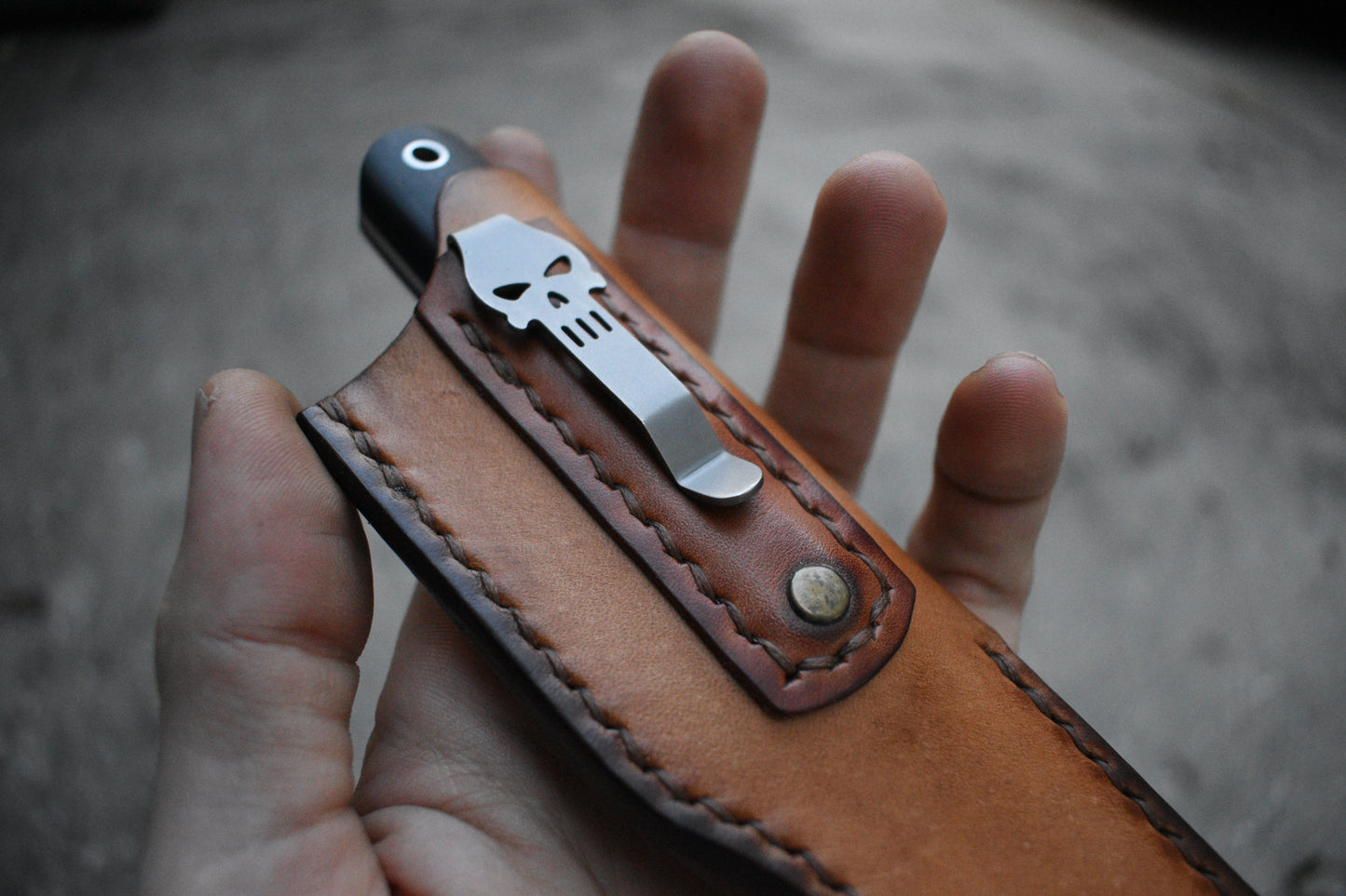 Bark River Mini Kephart | Ultra Slim Leather Pocket Sheath, Titanium Clip, Pre-Owned