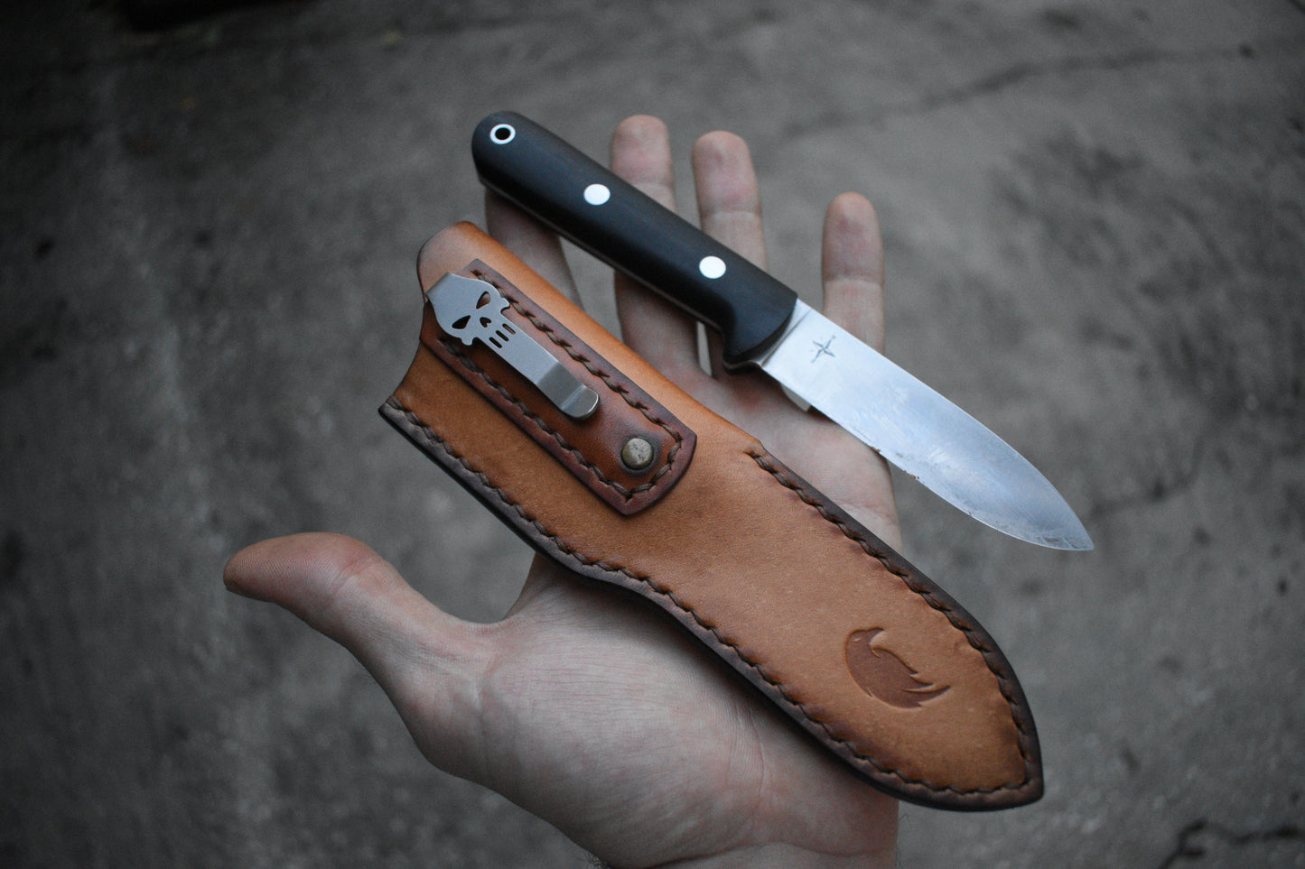 Bark River Mini Kephart | Ultra Slim Leather Pocket Sheath, Titanium Clip, Pre-Owned