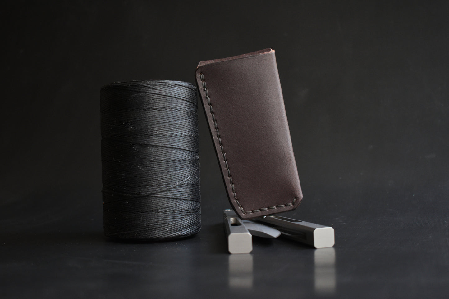 B1 Compact | Deep Carry Pocket Sheath for Balisong Knives "Short" | PVD Titanium Clip, Chocolate Leather