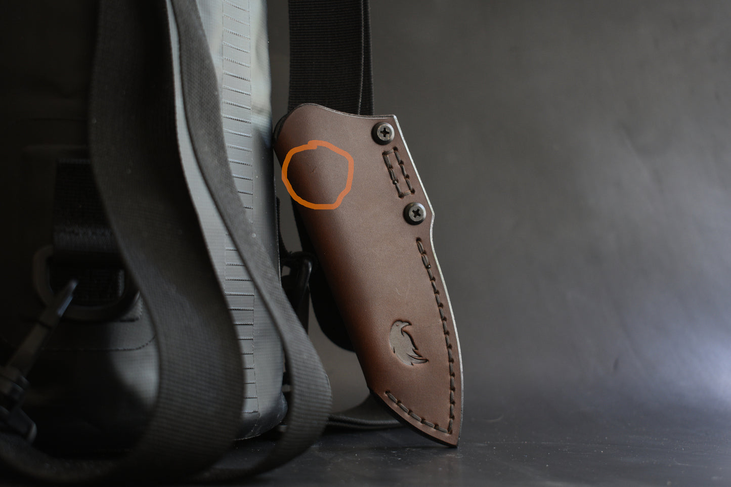 BLEM | Schwarz Knives Overland Sport | Deep Carry Leather Pocket Sheath, Mummert Clip