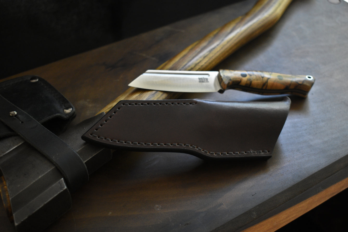 Bark River Knives Taskmaster | Leather Pocket Sheath, Titanium Clip