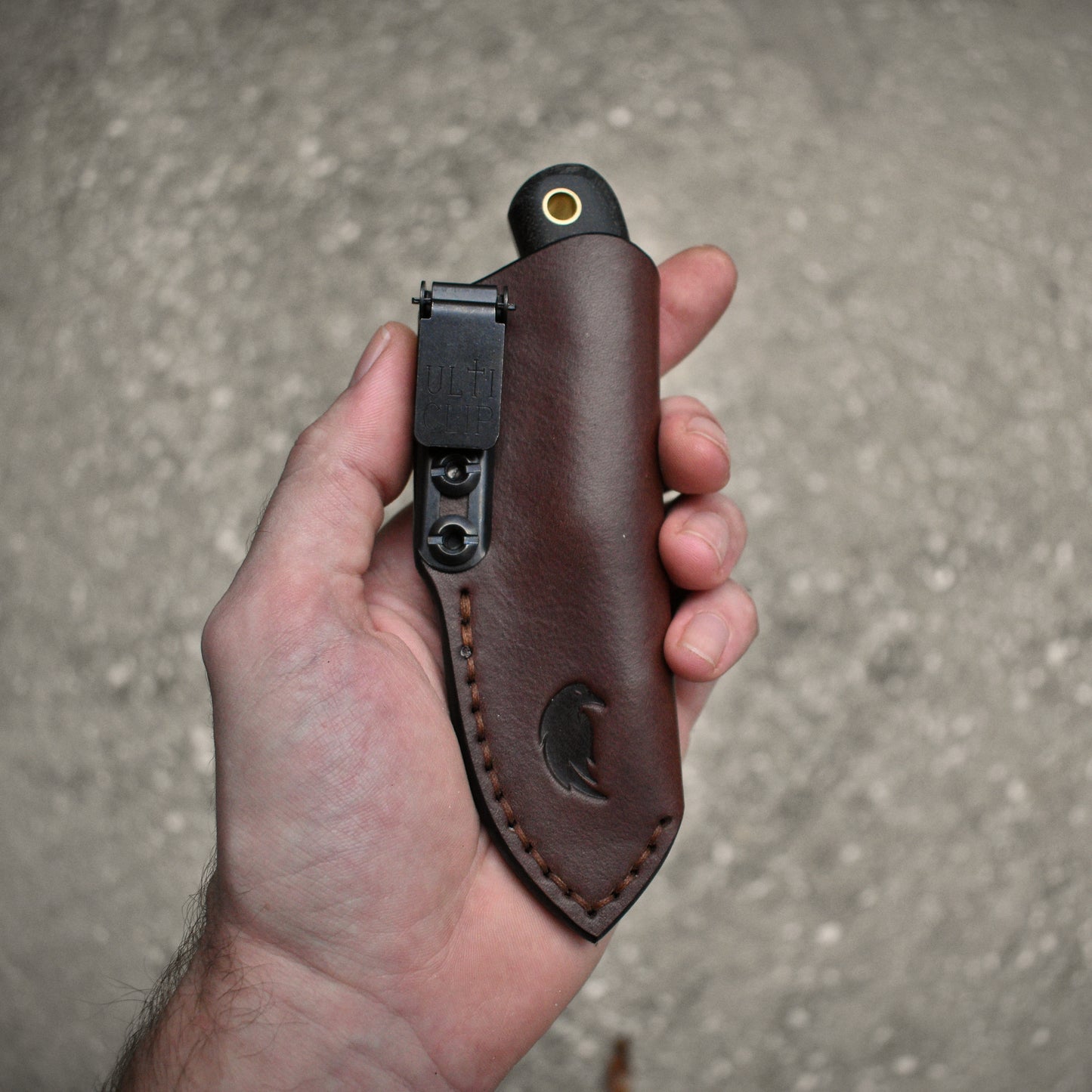 LT Wright Knives Lil Muk | Ambidextrous Leather Pocket Sheath, Ulticlip, Brandywine