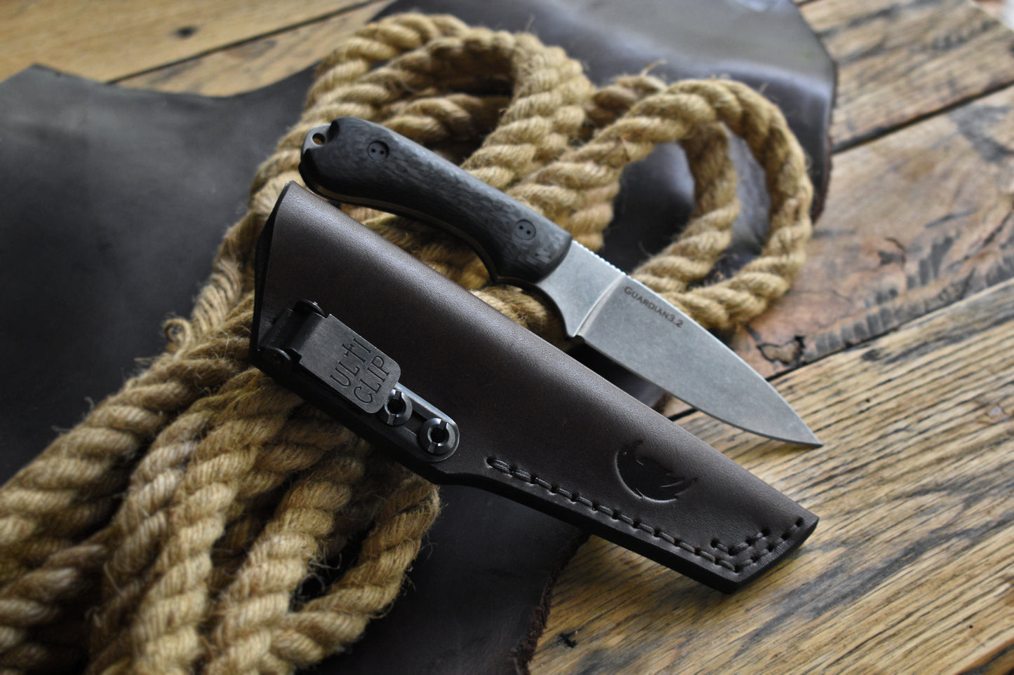 Bradford Knives Guardian 3.2 | Leather Pocket Sheath, Ulticlip, Multiple Colors