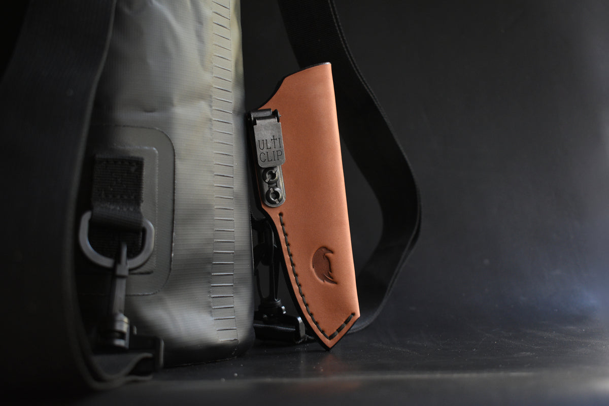 Bradford Guardian 3 Sheepsfoot leather sheath with Ulticlip