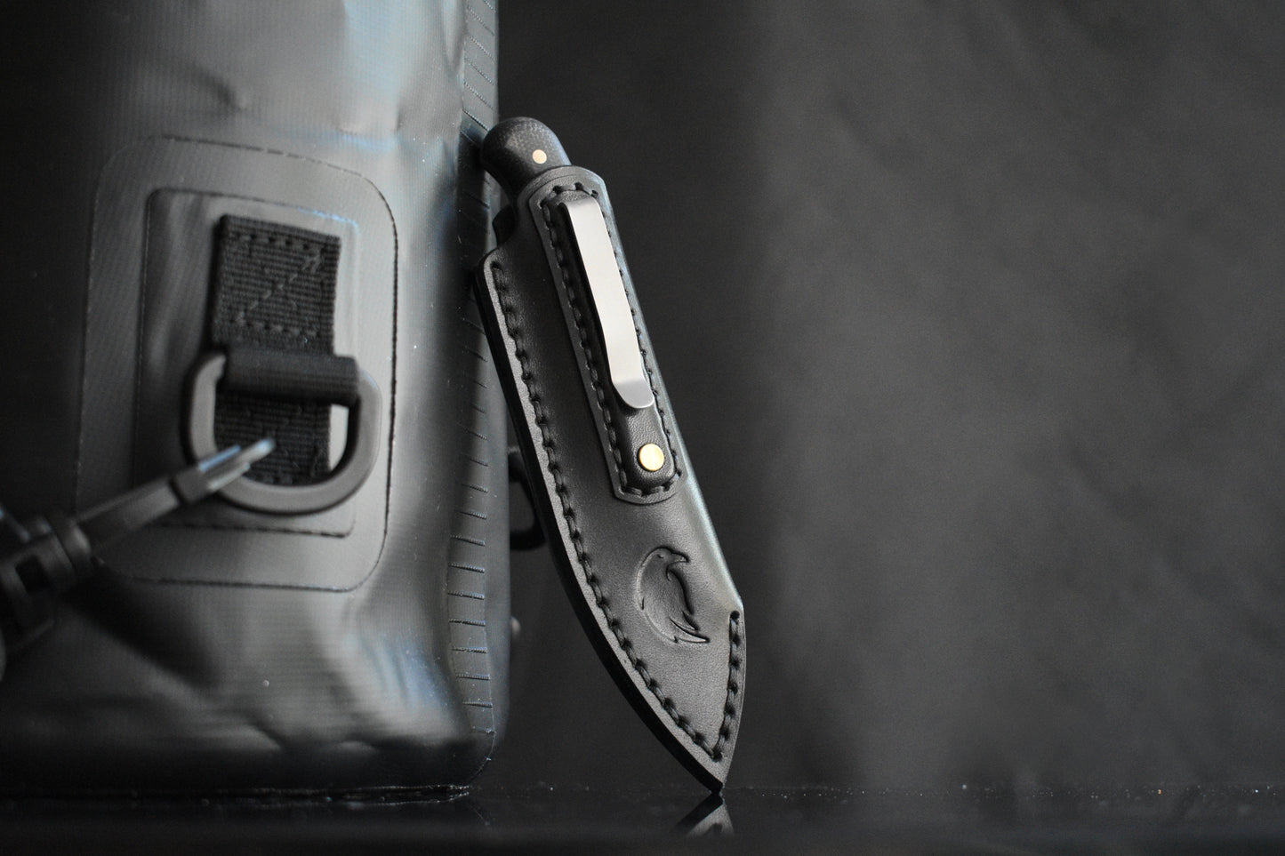 L.T. Wright Knives Patriot | Slim Leather Pocket Sheath, Titanium Clip