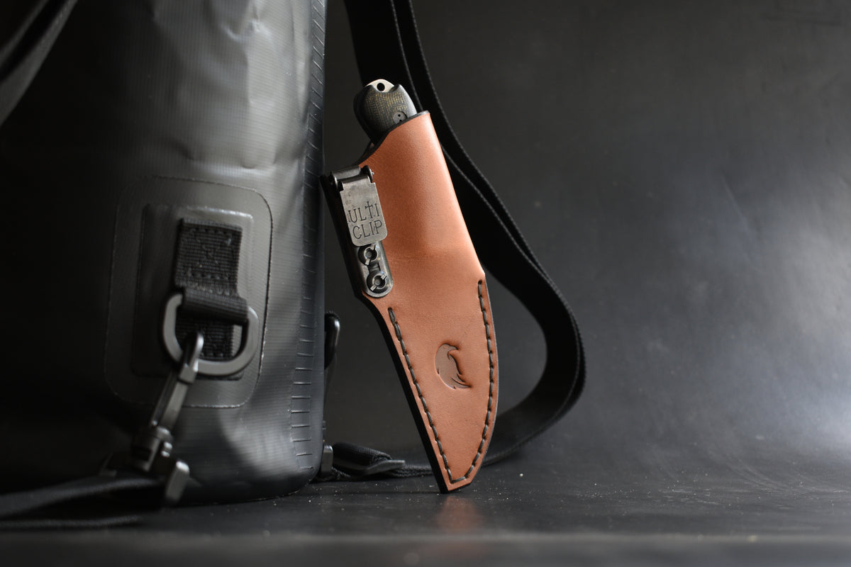 Bradford Guardian 3 Wharncliffe leather sheath with Ulticlip