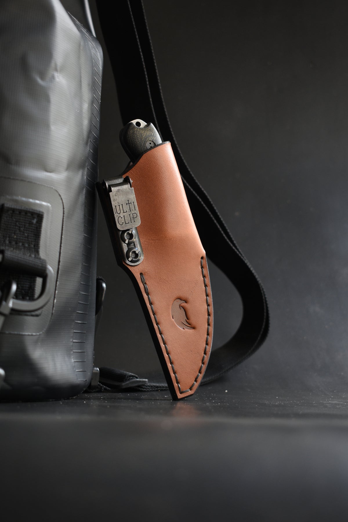 Bradford Knives Guardian 3 Wharncliffe | Brown Leather Pocket Sheath, Ulticlip