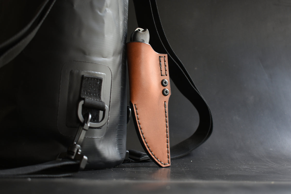 Bradford Knives Guardian 3 Wharncliffe | Brown Leather Pocket Sheath, Ulticlip