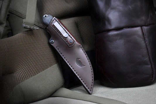 Bradford Knives Guardian 3 Wharncliffe | Leather Pocket Sheath, Titanium Clip