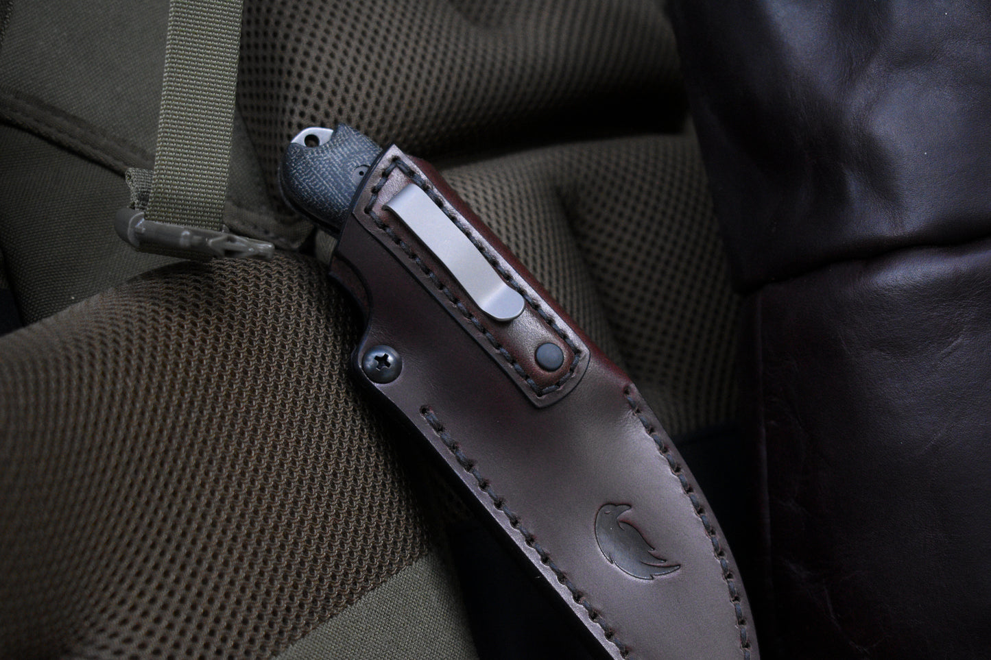 Bradford Knives Guardian 3 Wharncliffe | Leather Pocket Sheath, Titanium Clip