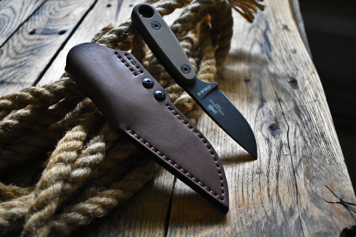 Esee Izula 2 | Leather Pocket Sheath, UltiClip, Multiple Colors