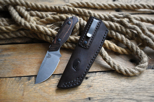 Benchmade 15017, Hidden Canyon Hunter | Leather Pocket Sheath, Titanium Clip