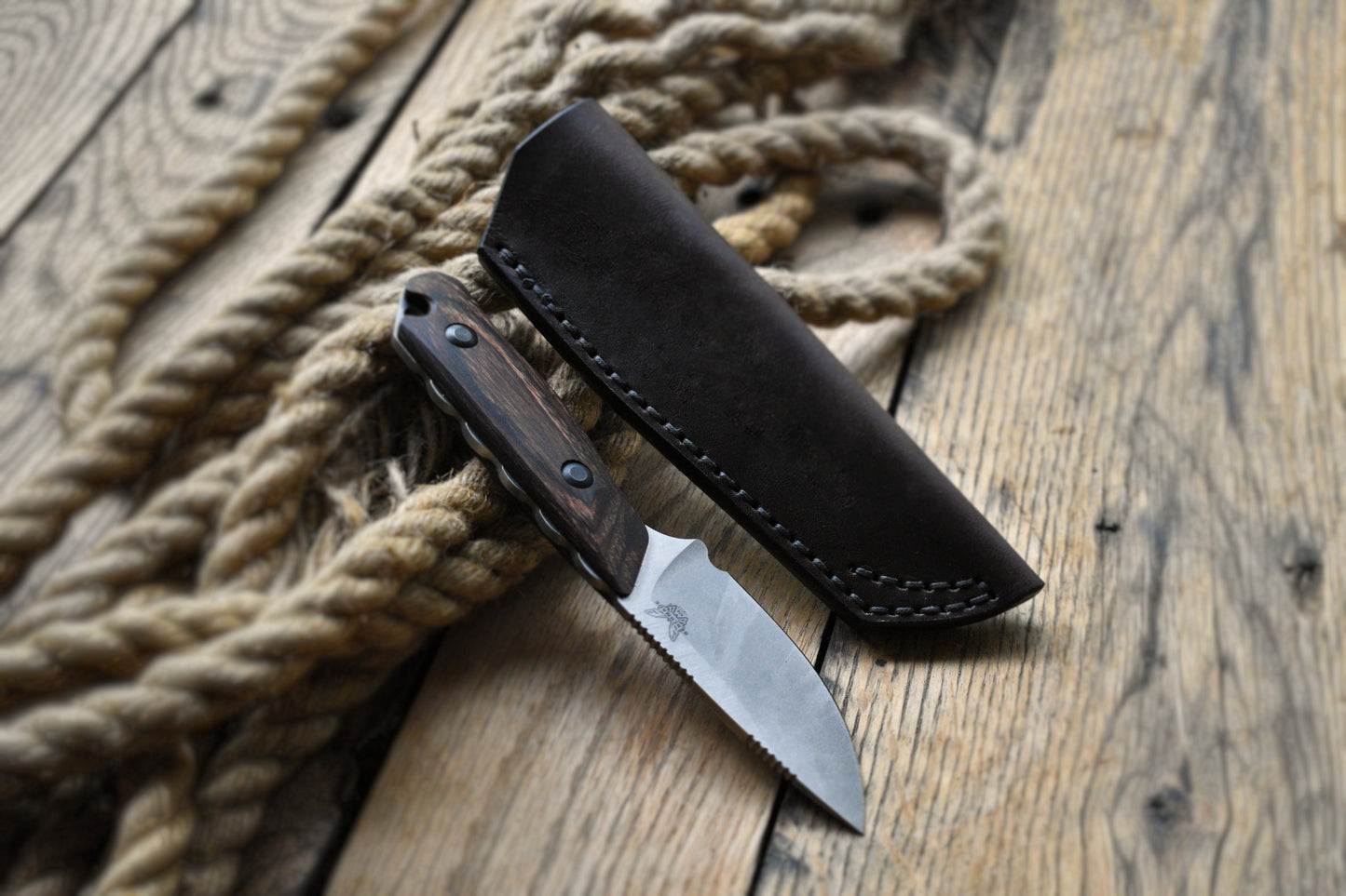 Benchmade 15017, Hidden Canyon Hunter | Leather Pocket Sheath, Titanium Clip