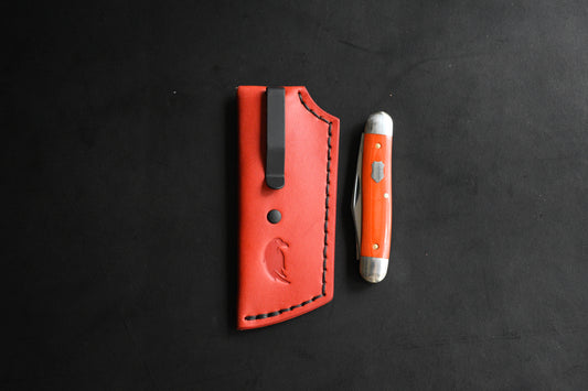Trifold SICS | Leather Clip Slip Prototype - Red No.1