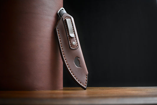 Griffin Co. Scout 2.5 | Leather Pocket Sheath, Titanium Clip, Multiple Colors