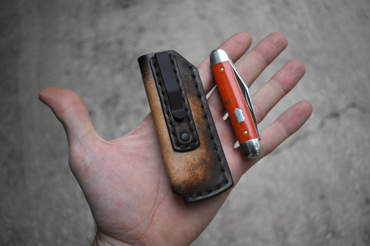 SICS - Standard Issue Clip Slip - Full Grain Leather Pocket Slip - UltraSlim w/ Fallout Finish