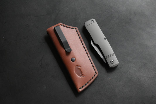 Trifold SICS | Leather Clip Slip Prototype - Brown No.1