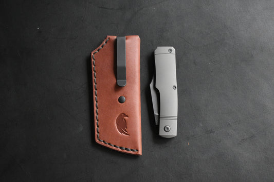 Trifold SICS | Leather Clip Slip Prototype - Brown No.2
