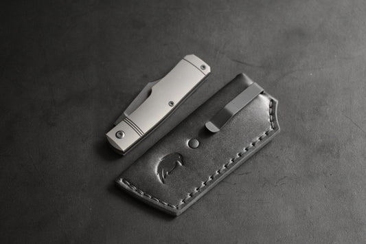 Trifold SICS | Leather Clip Slip Prototype - Black No.1