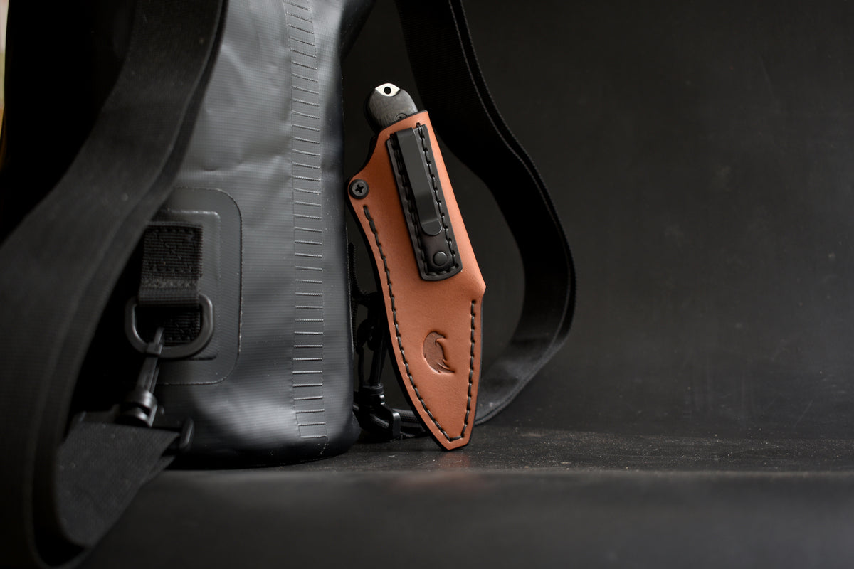 NEW! Bradford Knives Guardian 3 & 3.2 | Leather Pocket Sheath, PVD Titanium Clip